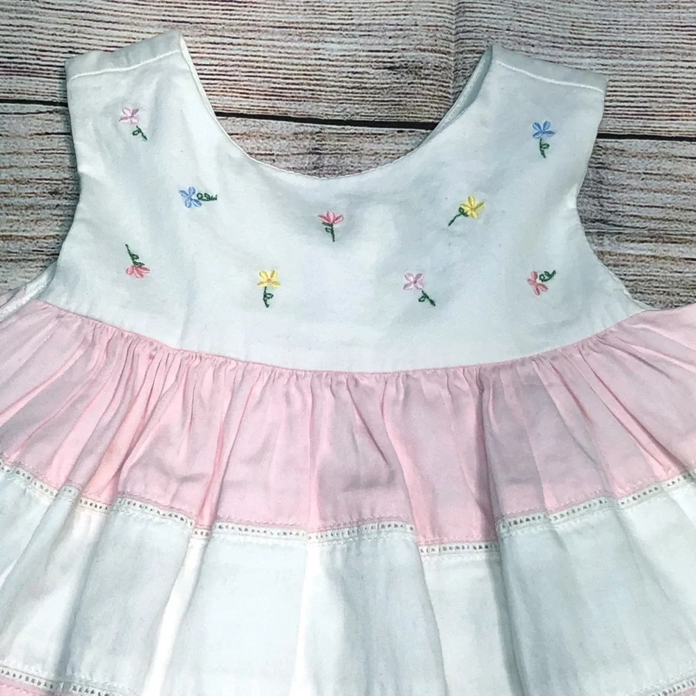 Janie and Jack Pink and White Sundress Size 12 to 18